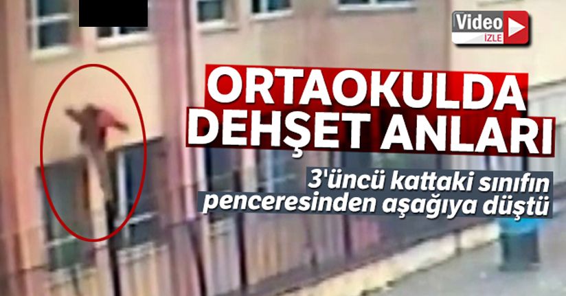 Ortaokulda dehşet anları kamerada