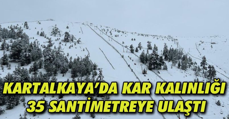 Kartalkaya’da kar kalınlığı 35 santimetreye ulaştı