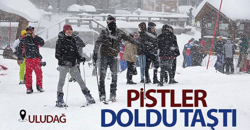 Uludağ'da hafta sonu yoğunluğu pistler doldu taştı