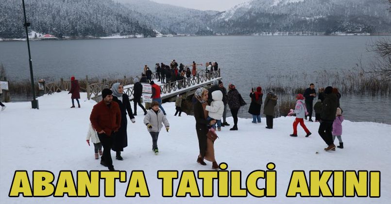 Beyaz örtüyle kaplanan Abant'a tatilci akını