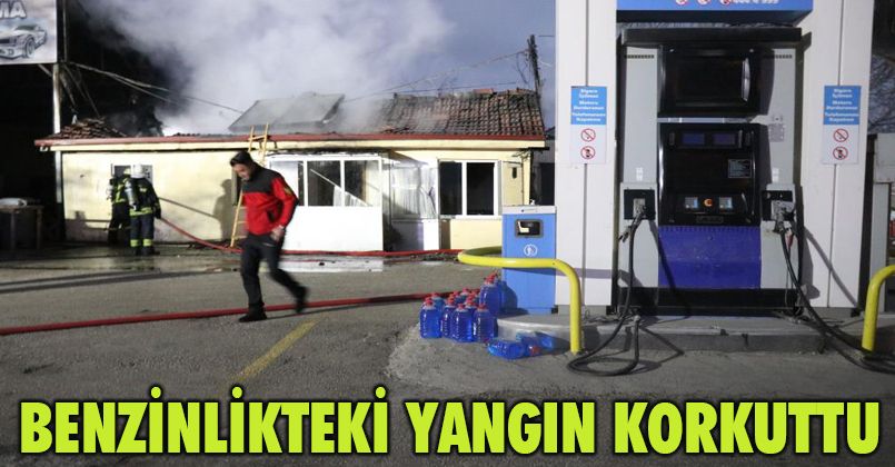 Benzin istasyonu bitişiğinde ev yangını korkuttu