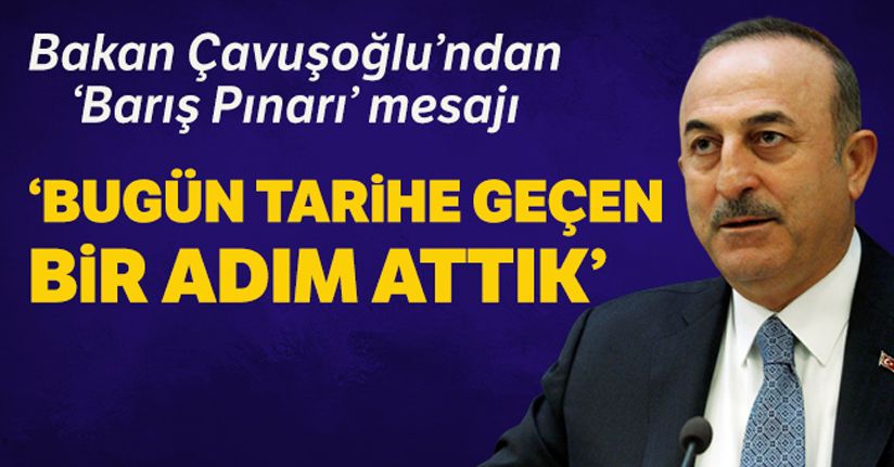 Çavuşoğlu: 'Bugün Barış Pınarı Harekatı'yla tarihe geçen adım attık'