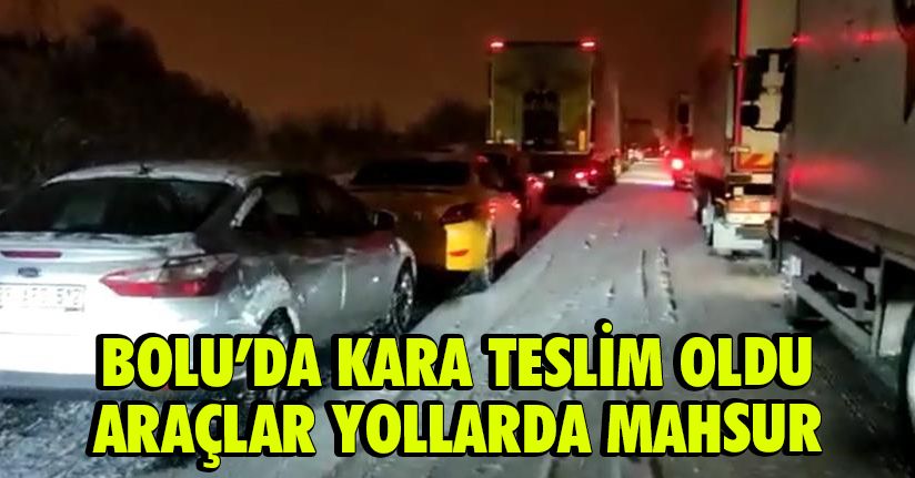 Bolu kara teslim oldu, araçlar yollarda kaldı