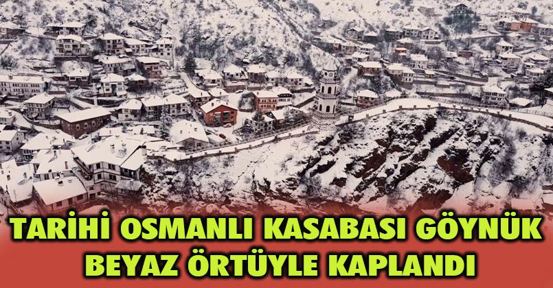 Tarihi Osmanlı kasabası Göynük, beyaz örtüyle kaplandı