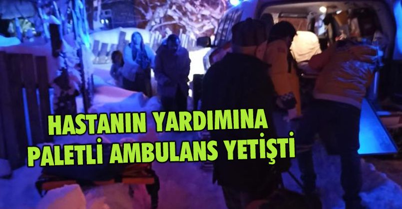 Kayarak düşen hastanın yardımına paletli ambulans yetişti