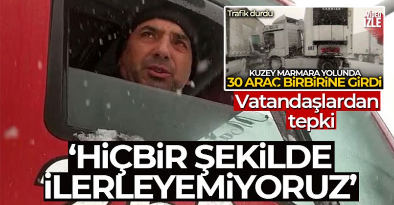 Kuzey Marmara Otoyolu'ndaki kazada yolda kalan vatandaşlardan tepki!