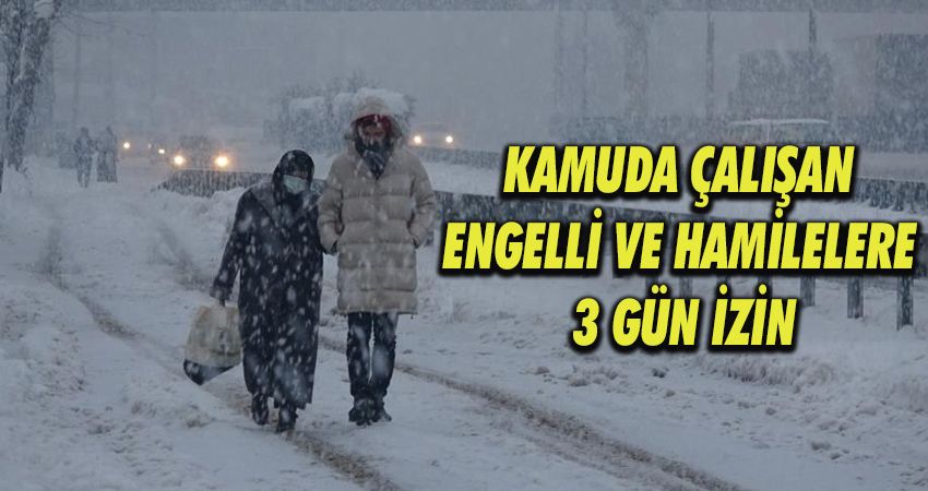 Kamuda çalışan engelli ve hamilelere 3 gün izin