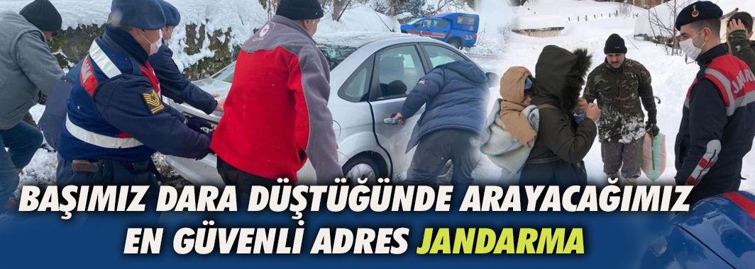 Kara Saplanan Araçlarını Jandarma Ve Vatandaşlar Kurtardı