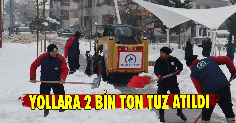 Yollara 2 Bin Ton Tuz Atıldı