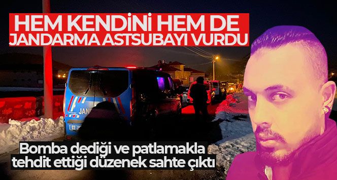 İntihar girişiminde bulunan genç hem kendini hem de jandarma astsubayı vurdu