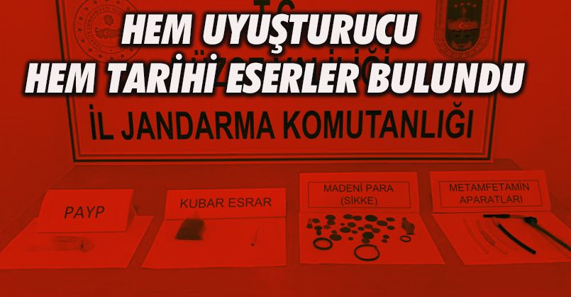 Hem uyuşturucu hem tarihi eserler bulundu