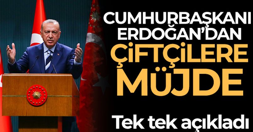 Cumhurbaşkanı Erdoğan'dan çiftçilere yeni müjdeler!