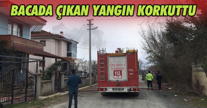 Bacada çıkan yangın korkuttu