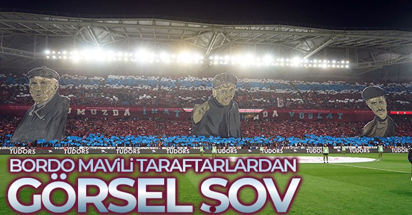 Trabzonsporlu taraftarlardan görsel şov