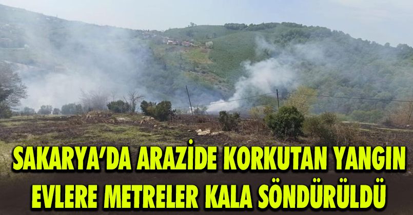 Sakarya’da arazide korkutan yangın: Evlere metreler kala söndürüldü